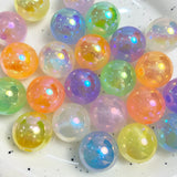 50PCS Luminous Acrylic Beads 16mm Round DIY Necklace Bracelets