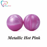 50PCS Marble Metallic Silicone Beads Baby Teething Chewable Beads