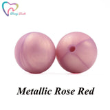 50PCS Marble Metallic Silicone Beads Baby Teething Chewable Beads