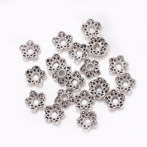 50PCS Metal Hollow Beads Alloy End Caps for DIY Necklace Bracelet Jewelry Making