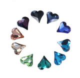 50PCS Mixed Colors Pointed Heart Glass Stones 12x13MM (10 Colors)