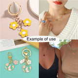 50PCS Mixed Flowers Enamel Charms Alloy Sunflower Daisy Rose Sakura Pendant