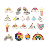 50PCS Enamel Rainbow Sun Star Cloud Charms for DIY Bracelets Jewelry Crafts