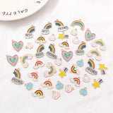 50PCS Enamel Rainbow Sun Star Cloud Charms for DIY Bracelets Jewelry Crafts