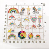 50PCS Enamel Rainbow Sun Star Cloud Charms for DIY Bracelets Jewelry Crafts
