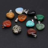 50PCS Natural Stone Heart Pendant Jewelry DIY Accessory 16x16mm