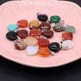 50PCS Natural Stone Heart Pendant Jewelry DIY Accessory 16x16mm