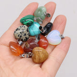 50PCS Natural Stone Heart Pendant Jewelry DIY Accessory 16x16mm