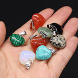 50PCS Natural Stone Heart Pendant Jewelry DIY Accessory 16x16mm