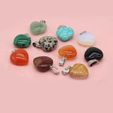 50PCS Natural Stone Heart Pendant Jewelry DIY Accessory 16x16mm