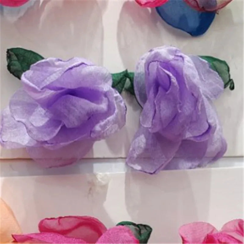 50PCS Soft Ribbon Flower Cabochons - DIY Hair/Handcraft Decoration Accessories