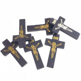50PCS/PACK Wooden Rosary Pendant, Rosary Cross, Small Cross, Wood Jesus Cross