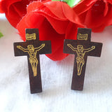 50PCS/PACK Wooden Rosary Pendant, Rosary Cross, Small Cross, Wood Jesus Cross