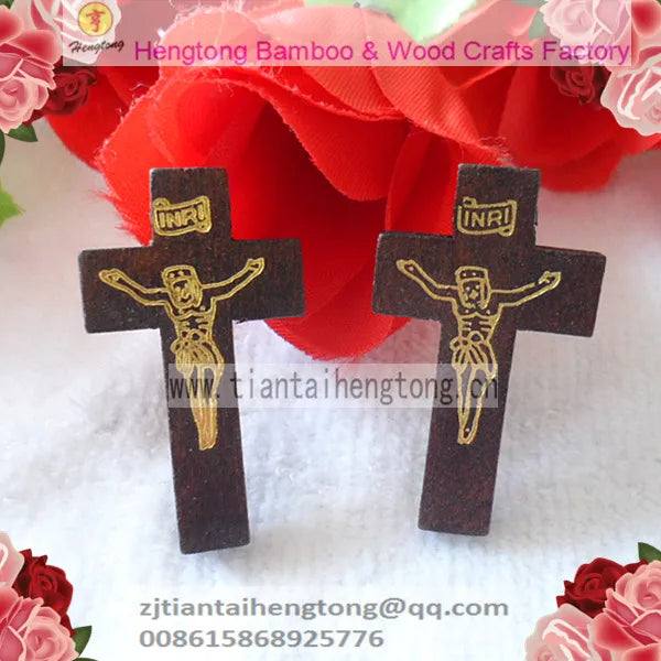 50PCS/PACK Wooden Rosary Accessory, Rosary Cross, Small Cross, Rosary Part