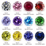 600PCS 12Color Birthday Stone Round Loose Cubic Zirconia Synthetic Spinel