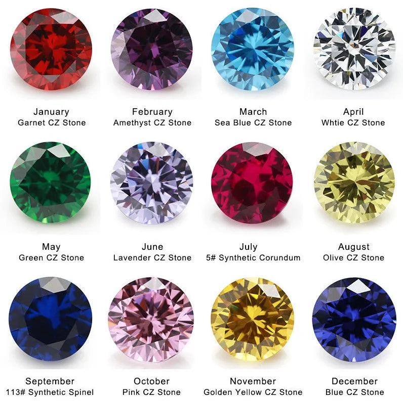 600pcs 12 Colors Birthday CZ Stones Synthetic Gemstones