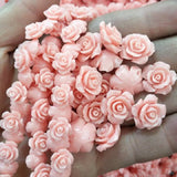 50PCS Pink Flower Beads Clay Material DIY Jewelry Finding Women Bracelets Making