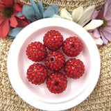 50PCS 20MM Red Chunky Rhinestone Ball Beads for DIY Bubblegum Necklace