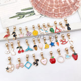 50PCS Random Mix Enamel Charms Pendants Large Hole DIY Jewelry Making