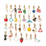 50PCS Random Mix Enamel Charms Pendants Large Hole DIY Jewelry Making