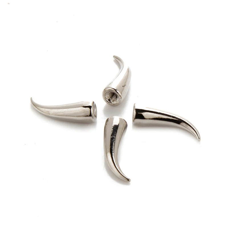 50PCS Silver 21mm Screw Back Cat Claw Spikes Studs for Leather Craft Hats Punk