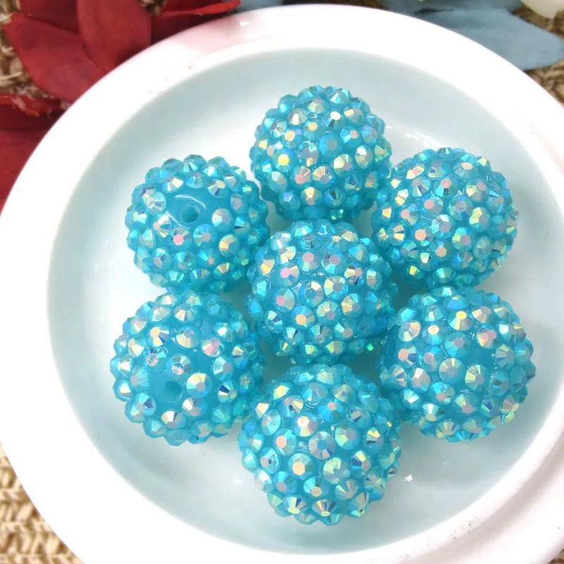 50PCS 20MM Chunky Resin Rhinestone Ball Beads for DIY Hand Accessories