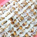 50PCS Stainless Steel Plated Finger Rings For Women