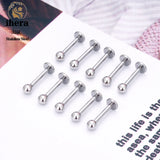 50PCS Stainless Steel Labret Lip Stud 16G Eyebrow Piercing Balls
