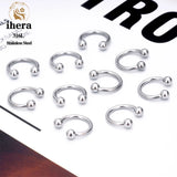 50PCS Stainless Steel Labret Lip Stud 16G Eyebrow Piercing Balls