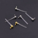 50PCS Stainless Steel Transparent Stud Earrings for Jewelry Making Accessories