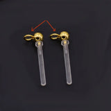 50PCS Stainless Steel Transparent Stud Earrings for Jewelry Making Accessories