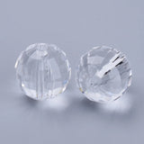 50PCS Clear Acrylic Beads Faceted Round 12x12mm
