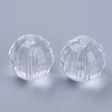 50PCS Clear Acrylic Beads Faceted Round 12x12mm