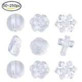 50PCS Glitter Powder Transparent Acrylic Beads 8x7mm Clear 2mm Hole
