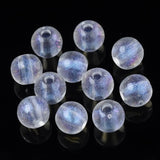50PCS Glitter Powder Transparent Acrylic Beads 8x7mm Clear 2mm Hole
