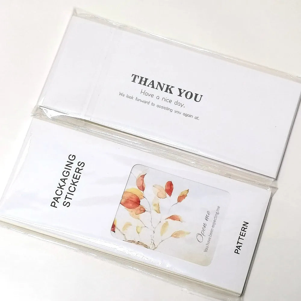 50PCS Brown Waterproof Coated Sticker Label Tag - Business Thank You