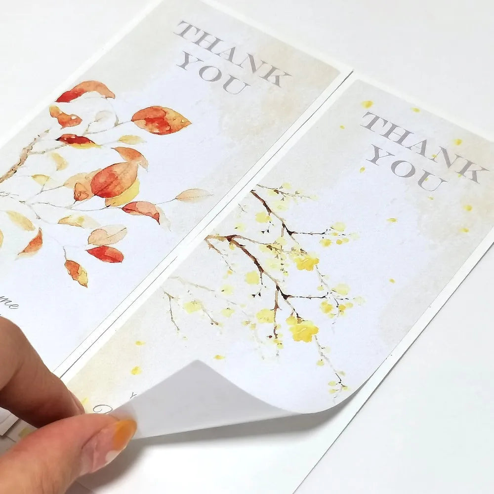 50PCS Brown Waterproof Coated Sticker Label Tag - Business Thank You