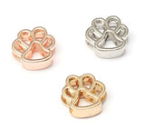 50PCS 10MM Slide Charm Paw Footprint For Stainless Steel Wristband Bracelet