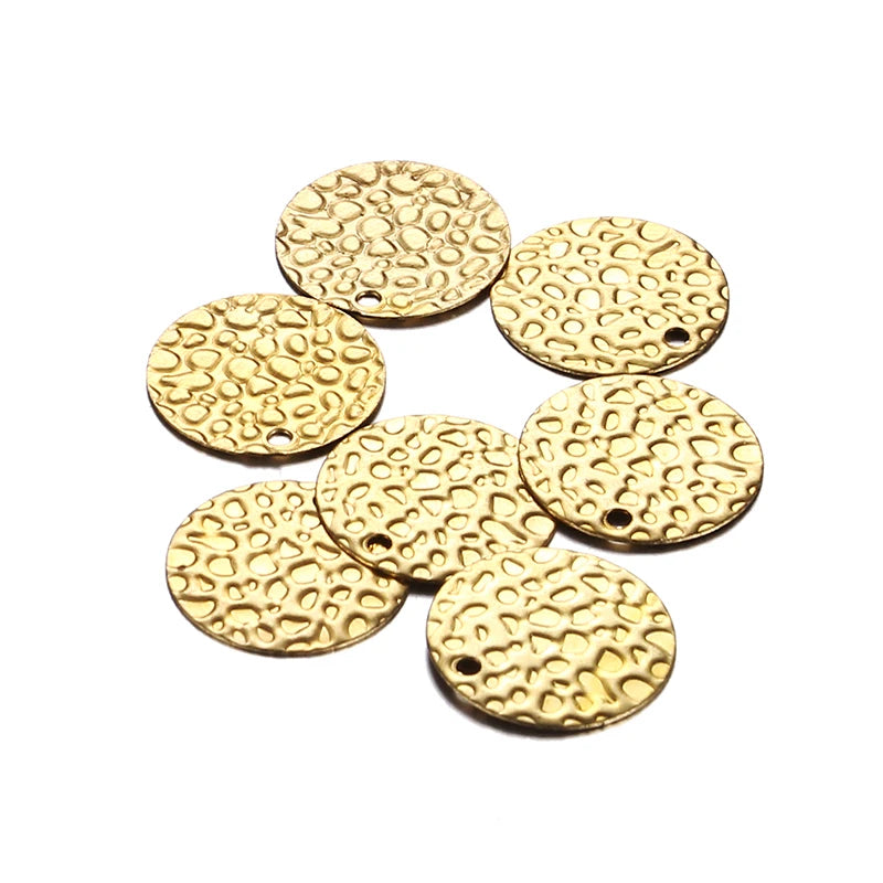 50PCS Copper Coin Charms Round Disc Pendants for Jewelry Makings