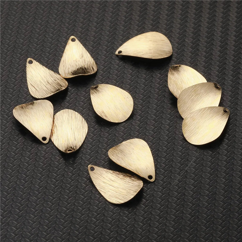 50PCS/lot Leaf Petal Copper Brass Charms Pendants for Jewelry DIY Making