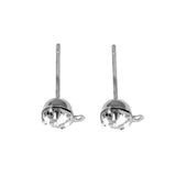 50PCS Stainless Steel Zircon Crystal Ear Stud Pin Jewelry DIY Findings