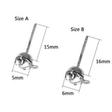 50PCS Stainless Steel Zircon Crystal Ear Stud Pin Jewelry DIY Findings