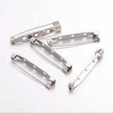 50pcs Brooch Base Back Bar Pins Findings Jewelry Making Clip Safty Catch Pin Bac
