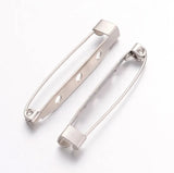50pcs Brooch Base Back Bar Pins Findings Jewelry Making Clip Safty Catch Pin Bac