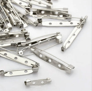 50pcs Brooch Base Back Bar Pins Findings Jewelry Making Clip Safty Catch Pin Bac