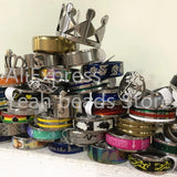 50pc Stainless Steel Letter Pattern Finger Rings, Mix 3x18-US Ring Size .5-10
