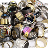 50pc Stainless Steel Letter Pattern Finger Rings, Mix 3x18-US Ring Size .5-10