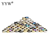 50pc Stainless Steel Letter Pattern Finger Rings, Mix 3x18-US Ring Size .5-10