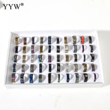 Stainless Steel Finger Ring 50PCs/Box Unisex Mixed Colors