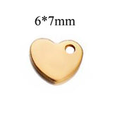 50Pcs Stainless Steel Heart Dog Tags Charms for Necklace Making